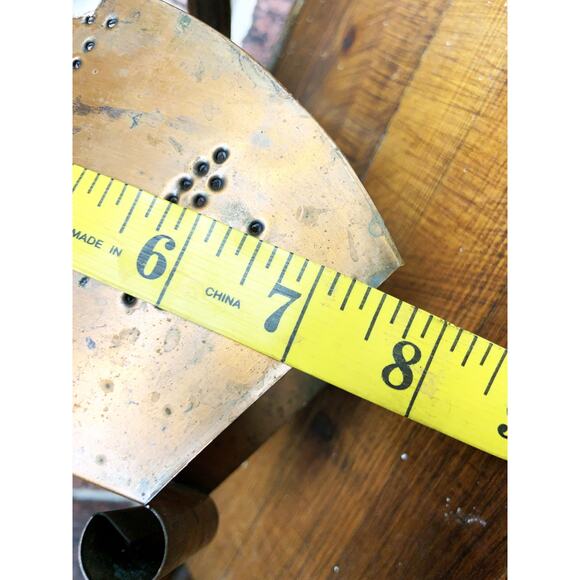 Vintage Tulip Punched Copper Napkin Holder Plenty of Patina - Picture 7 of 9